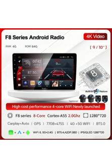 Feelart F8 Series Andriod Player (4GB RAM + 64GB Storage) 